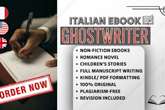 do italian ghostwriter book and ebook fiction and non fiction children book