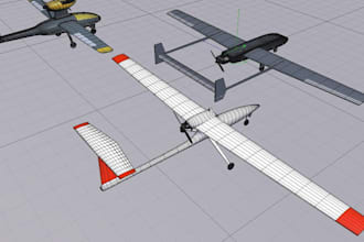 design aircraft uav rc airplane cad model for 3d print composite