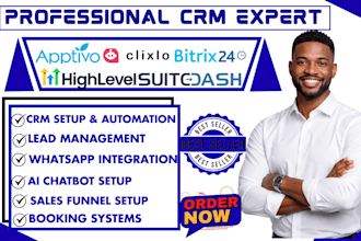 setup and configure gohighlevel suitedash bitrix24 clixlo apptivo crm automation