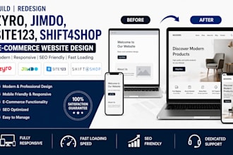 build redesign zyro website site123 jimdo shift4shop ecommerce website design