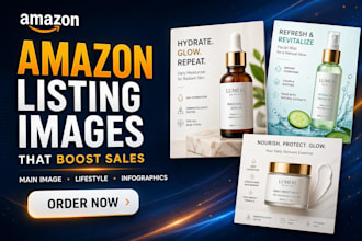 design amazon listing images, main image and infographics