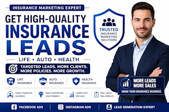 grow life insurance, auto, health insurance social media to get insurance leads