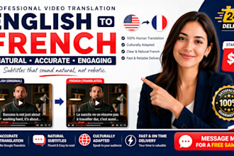 translate your video from english to french with natural subtitle