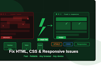 fix HTML CSS or responsive issues fast