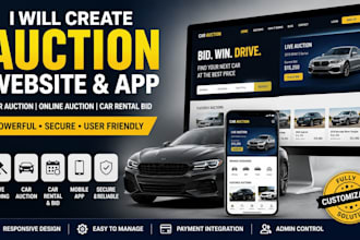 create an auction website car auction app online auction app car rental bid