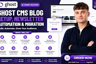 setup ghost cms blog website with ghost newsletter automation migrate ghost cms
