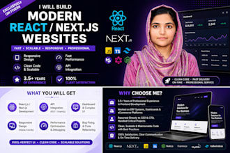 build responsive react or next frontend with API integration