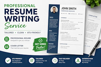 write a professional resume and cover letter for any job