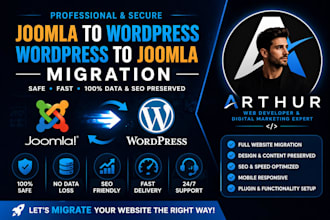 migrate joomla site to wordpress or wordpress to joomla website professionally