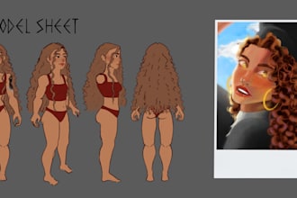create a character concept art for games or stories