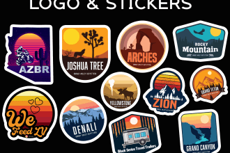 design modern badge, patch, round sticker, label,logo design