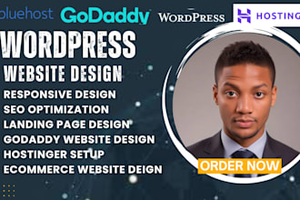 wordpress website design hostinger bluehost siteground ionos godaddy website