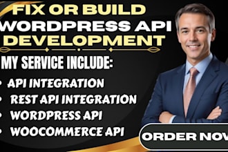 fix API integration, wordpress API, woocommerce API, rest API developer