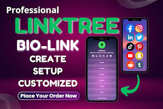 create and set up linktree bio link landing page for social media