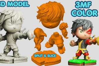 add color to 3d models split and convert 2d to 3d stl to 3mf slice