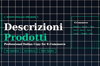 write compelling italian product descriptions for ecommerce