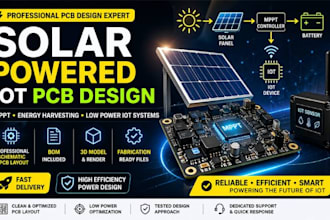 design solar powered iot device, mppt charger and smart energy pcb