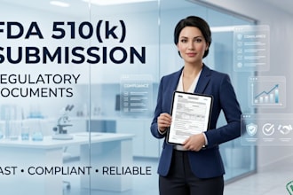 prepare fda 510k submission, regulatory documents, and compliance reports