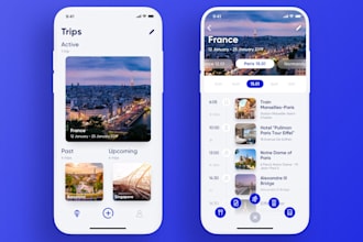 develop trip planning app, travel app, vacation app, nightlife app, trip app