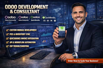 be odoo developer, odoo consultant and quickbooks invoice integration