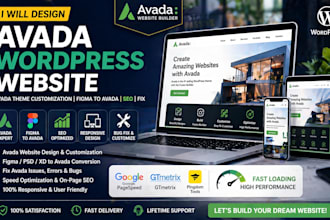 design avada wordpress website avada theme customization figma to avada SEO fix