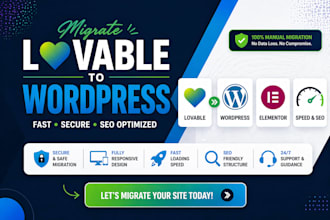 migrate lovable to wordpress website using elementor