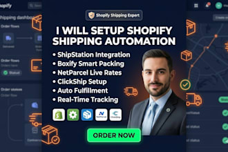 setup shopify shipping solution shipstation boxify netparcel clickship website