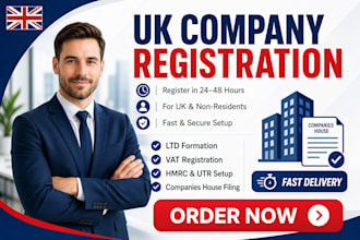 do UK company registration, ltd formation, vat and hmrc setup fast
