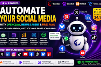 automate social media with openclaw clawdbot claude code firecrawl hermes agent