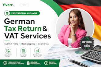 handle german tax return vat elster filing and bookkeeping service