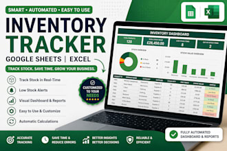 create a smart automated inventory tracker spreadsheet in google sheet or excel