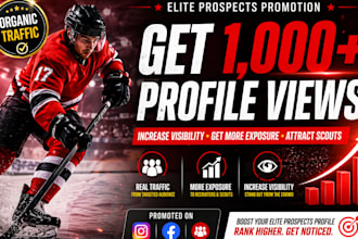 elite prospects promotion profile traffic views exposure organic growth