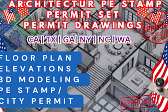 blueprit set USA califomia pe stamp structural engineering cad design services