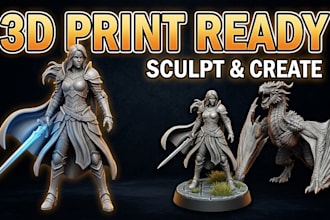 sculpt custom 3d characters, miniatures and creatures models for 3d printing