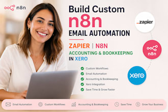 build custom n8n email automation zapier n8n accounting and bookkeeping in xero