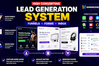 build gohighlevel lead generation system with funnel forms and inbox setup