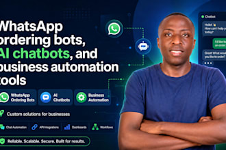 build whatsapp ordering bots, ai chatbots, and business automation tools
