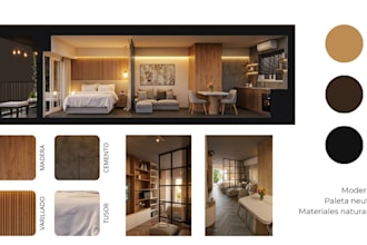 design your interior moodboard with color palette and style