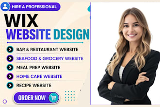 design modern bar grocery seafood meal prep home care and recipe wix website