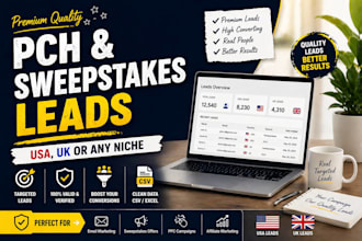 premium first hit p c h leads, sweeps takes leads, UK, USA or any niche
