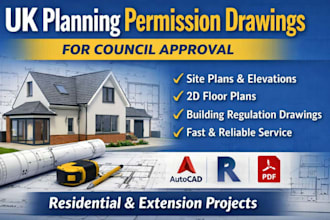 draw UK planning permission drawings for council approval