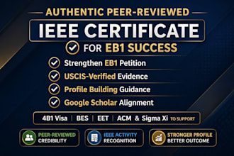 provide authentic peer reviewed ieee certificate for eb1 success