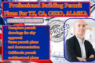 prepare professional building permit plans for tx, ca, ohio