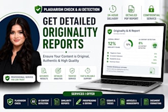 check your document for plagiarism, originality and ai content