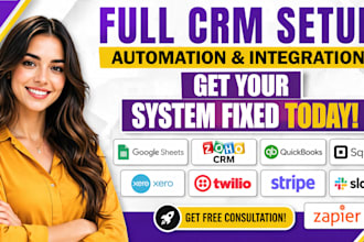 setup google sheet zohocrm quickbook square hubspot twilio stripe slack zapier