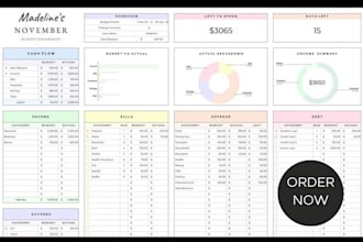 automte budget planner spreadsheet excel google sheet finance tracker dashboard