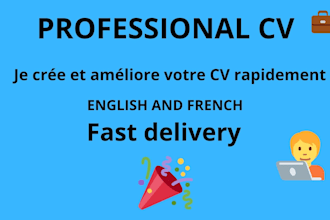 write a professional CV and resume for you