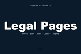 write privacy policy, terms, imprint and legal pages for your website