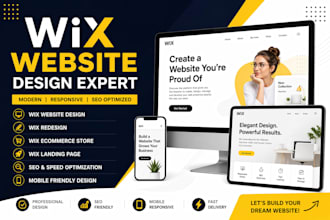 design wix website, wix ecommerce store, wix landing page, wix redesign
