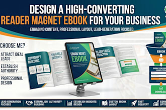 design a professional reader magnet ebook, ebook freebies, and lead magnet pdf